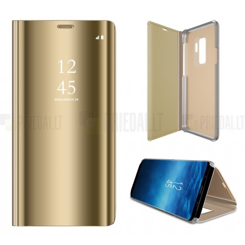 Samsung Galaxy S9+ (G965) plastikinis atverčiamas auksinis dėklas