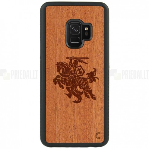 Samsung Galaxy S9+ (G965) „Crafted Cover“ Vytis natūralaus medžio dėklas (šviesus medis)