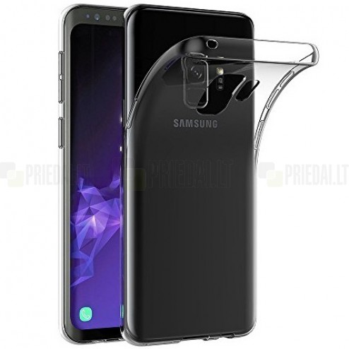 Samsung Galaxy S9 (G960) skaidrus (permatomas) kieto silikono TPU ploniausias pasaulyje bespalvis dėklas