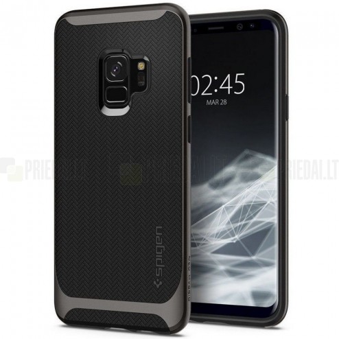 „Spigen“ Neo Hybrid sustiprintos apsaugos Samsung Galaxy S9 (G960) juodas kieto silikono (TPU) ir plastiko dėklas