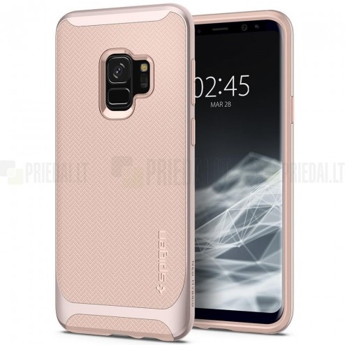 „Spigen“ Neo Hybrid sustiprintos apsaugos Samsung Galaxy S9 (G960) rožinis kieto silikono (TPU) ir plastiko dėklas