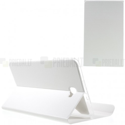 Samsung Galaxy Tab A 10,1 2016 (T580, T585) Smart Case atverčiamas baltas odinis dėklas - knygutė