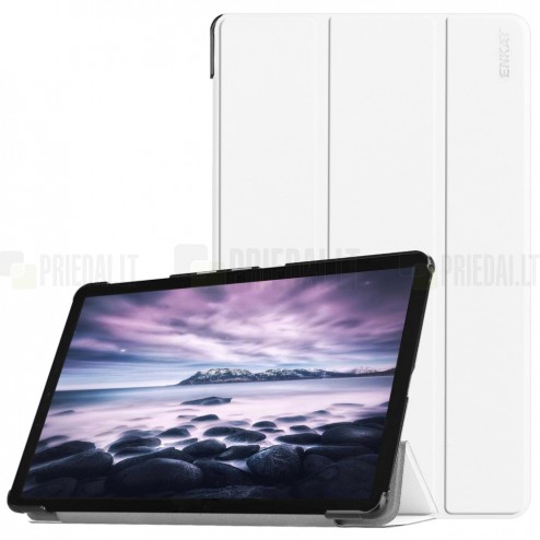 Samsung Galaxy Tab A 10.5 2018 (T590, T595) „ENKAY“ atverčiamas baltas odinis dėklas - knygutė