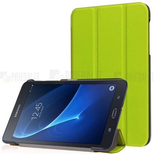 Samsung Galaxy Tab A 7.0 2016 (T280, T285) atverčiamas žalias odinis dėklas - knygutė
