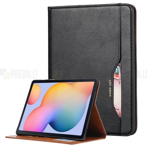 Prabangus „Comma“ odinis atverčiamas juodas Samsung Galaxy Tab A7 Lite 8.7 2021 (T220, T225) dėklas
