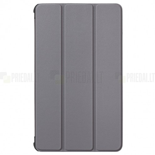 Samsung Galaxy Tab A7 Lite 8.7 2021 (T220, T225) atverčiamas pilkas odinis dėklas - knygutė