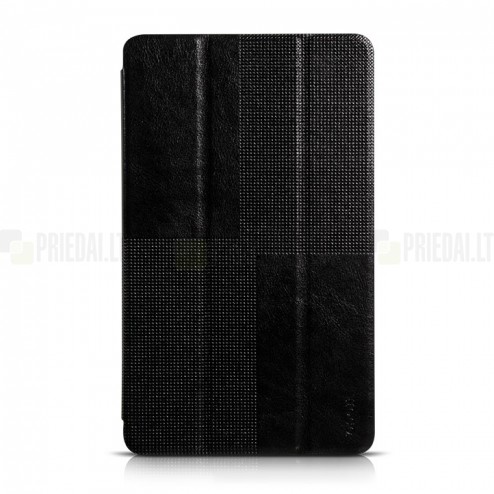 Prabangus „HOCO“ Crystal serijos odinis atverčiamas juodas Samsung Galaxy Tab S 8.4 T705 dėklas
