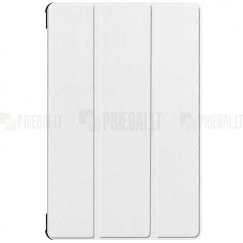 Samsung Galaxy Tab S6 10,5 T865 (T860) atverčiamas baltas odinis dėklas - knygutė (sulankstomas)