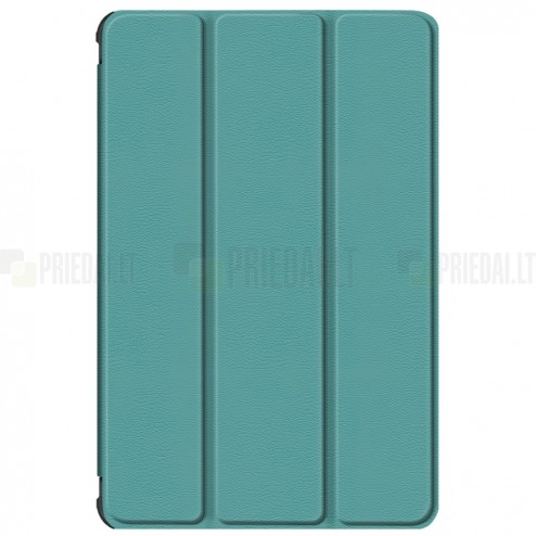 Samsung Galaxy Tab S7 FE 12.4", S7+ 12.4" (T976) atverčiamas žalias odinis dėklas - knygutė (sulankstomas)