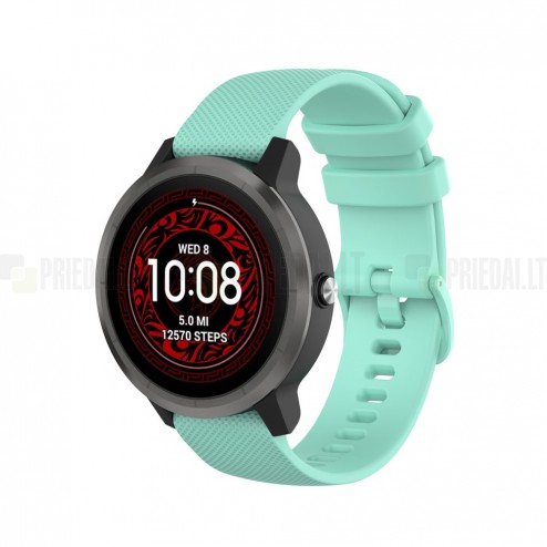 Išmaniojo laikrodžio (Samsung Galaxy Watch 4 / 5, Garmin) kieto silikono (TPU) mėtinė apyrankė