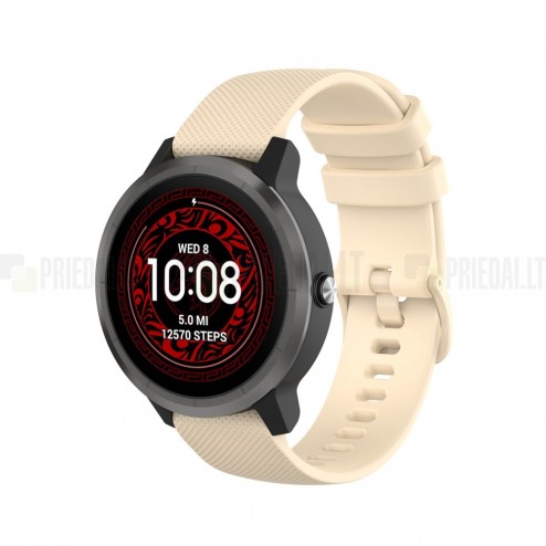Išmaniojo laikrodžio (Samsung Galaxy Watch 4 / 5, Garmin) kieto silikono (TPU) smėlio spalvos apyrankė