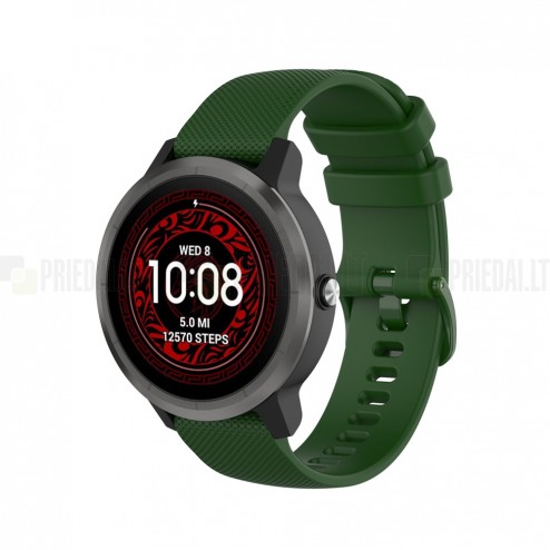 Išmaniojo laikrodžio (Samsung Galaxy Watch 4 / 5, Garmin) kieto silikono (TPU) žalia apyrankė