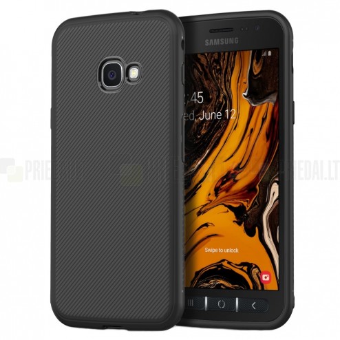 Samsung Galaxy Xcover 4 / 4S (G390, G398) kieto silikono TPU juodas dėklas - nugarėlė