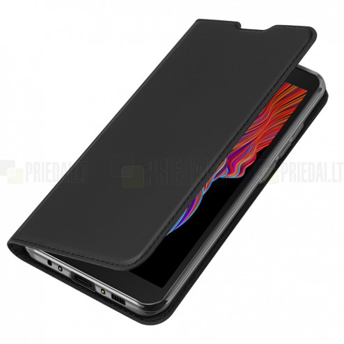„Dux Ducis“ Skin serijos Samsung Galaxy Xcover 5 (G525) juodas odinis atverčiamas dėklas