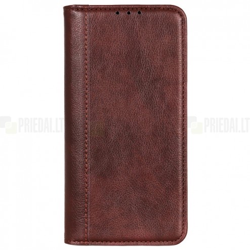 Samsung Galaxy Xcover 6 Pro (G736) rudas odinis atverčiamas dėklas - knygutė su magnetu