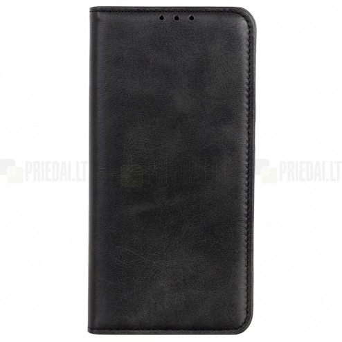 Samsung Galaxy Xcover 7 (G556B) „Split“ juodas odinis atverčiamas dėklas - knygutė