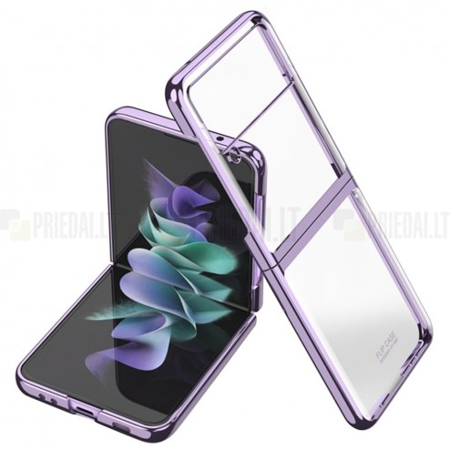 Samsung Galaxy Z Flip3 (F711) GKK skaidrus violetinės spalvos plastikinis dėklas - nugarėlė