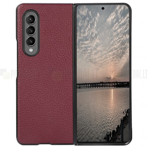 Samsung Galaxy Z Fold3 5G (F926B) Deluxe Leather bordo odinis dėklas - nugarėlė