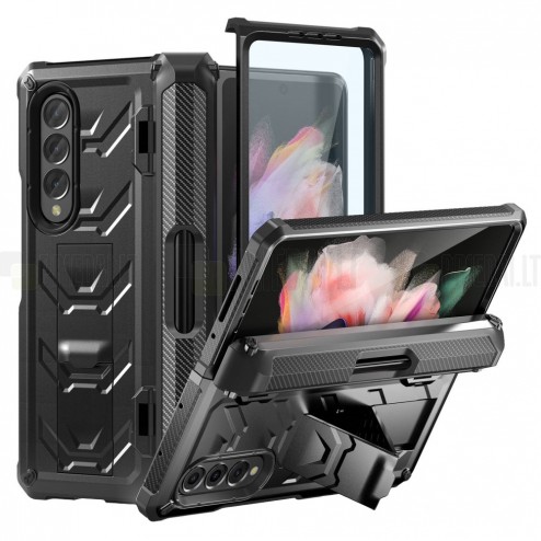„Rugged“ Charcoal Fibre dėklas Samsung Galaxy Z Fold3 5G (F926B) juodas