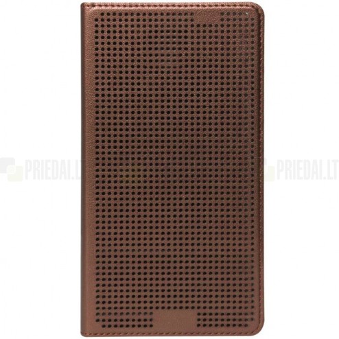 Samsung Galaxy Note 3 (N9005, N9002, N9000) Dot View atverčiamas auksinis dėklas - knygutė
