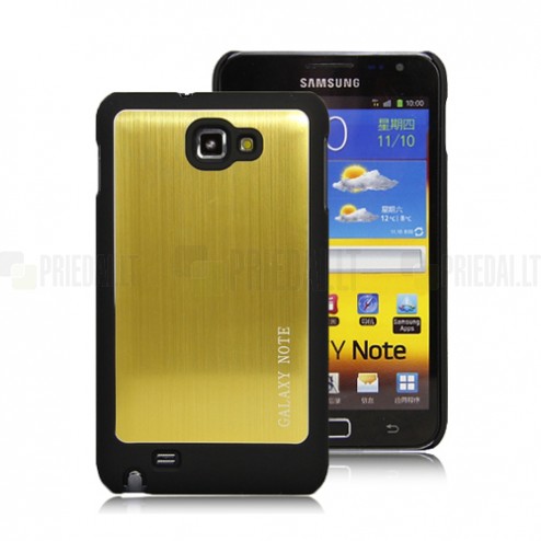 Šlifuoto metalo auksinis Samsung Galaxy Note i9220, N7000 dėklas (dėkliukas)