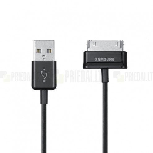 Samsung 30-pin originalus juodas USB laidas planšetei 1 metro (ECC1DP0UB) (Galaxy Tab 10.1, Note 10.1 ir kt.)