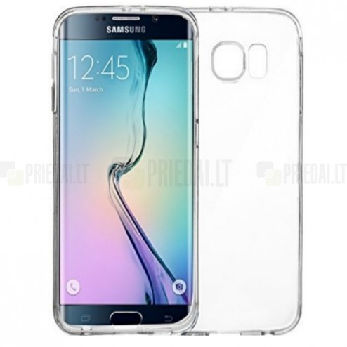 Samsung Galaxy S6 Edge (G925) kieto silikono TPU (akrilinis) skaidrus dėklas - nugarėlė