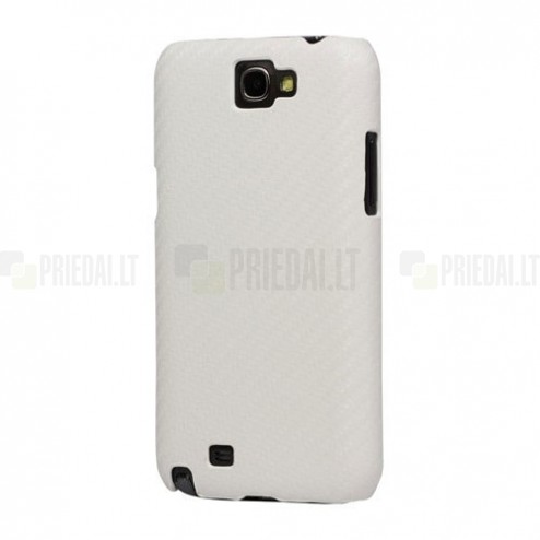 Baltas karboninis Samsung Galaxy Note 2 N7100 dėklas (dėkliukas, nugarėlė)