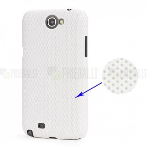 Baltas plastikinis Samsung Galaxy Note 2 N7100 dėklas (dėkliukas, nugarėlė)