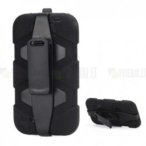 Samsung Galaxy Note 2 N7100 „Griffin“ Survivor juodas dėklas (dėkliukas, nugarėlė)