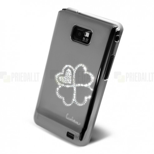 „Leshine“ juodas Samsung Galaxy S2 i9100 dėklas (dėkliukas, nugarėlė) - gėlė