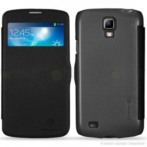 „Nillkin“ Fresh Series atverčiamas odinis juodas Samsung Galaxy S4 Active dėklas
