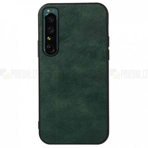 „Deluxe Leather“ Sony Xperia 1 IV žalias odinis dėklas