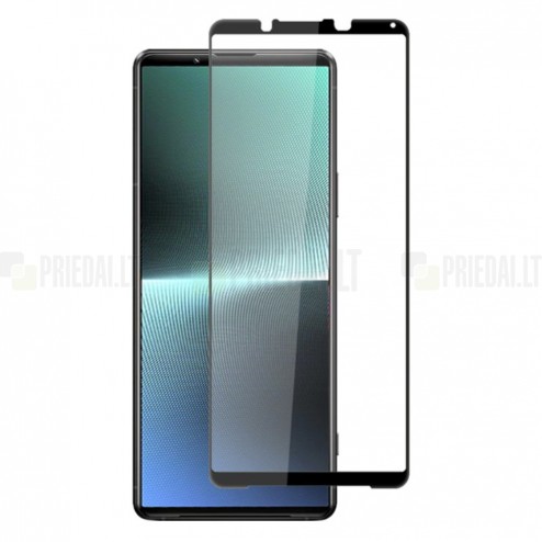 Sony Xperia 1 V „Mocolo“ 2.5D 9H Tempered Glass sustiprintos apsaugos juodas pilnai dengiantis apsauginis ekrano stiklas 0,26 mm
