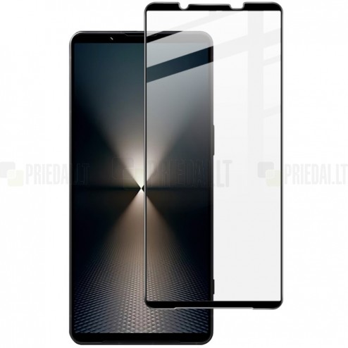 Sony Xperia 1 VI „Imak“ Tempered Glass sustiprintos apsaugos juodas pilnai dengiantis apsauginis ekrano stiklas 0,2 mm
