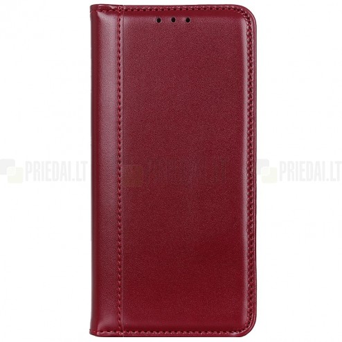 Sony Xperia 10 II „Shell“ bordo odinis atverčiamas dėklas - knygutė