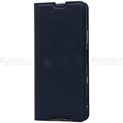 Sony Xperia 10 III „Dux Ducis“ Skin serijos atverčiamas tamsiai mėlynas odinis dėklas - piniginė