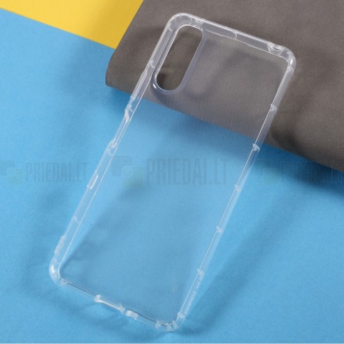 Sony Xperia 10 III kieto silikono TPU skaidrus dėklas - nugarėlė