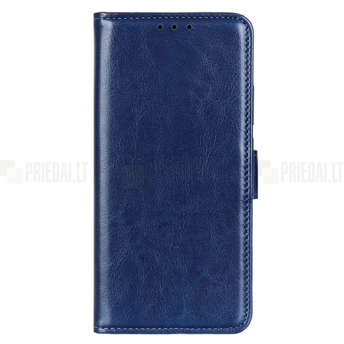 Samsung Galaxy A50 (A505F) atverčiamas juodas odinis dėklas - piniginė