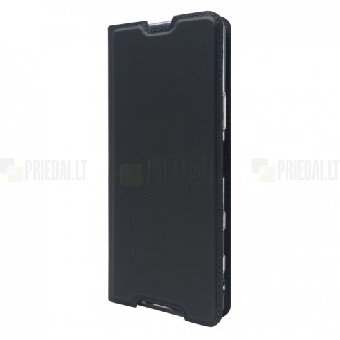 „Dux Ducis“ Skin serijos Sony Xperia 5 II pilkas odinis atverčiamas dėklas