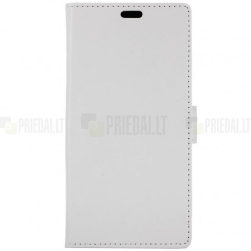 Sony Xperia L1 (G3311, G3312, G3313) atverčiamas baltas odinis dėklas - piniginė