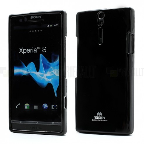 Mercury TPU kieto silikono juodas Sony Xperia S dėklas - nugarėlė
