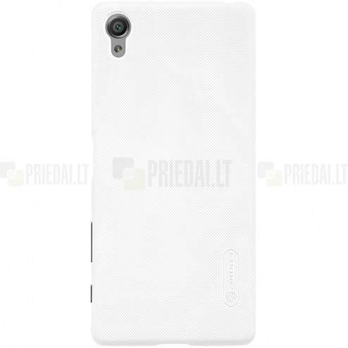 Nillkin Frosted Shield Sony Xperia X Performance baltas plastikinis dėklas + apsauginė ekrano plėvelė