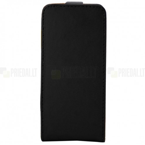 Sony Xperia XA vertikaliai (žemyn) atverčiamas juodas odinis dėklas