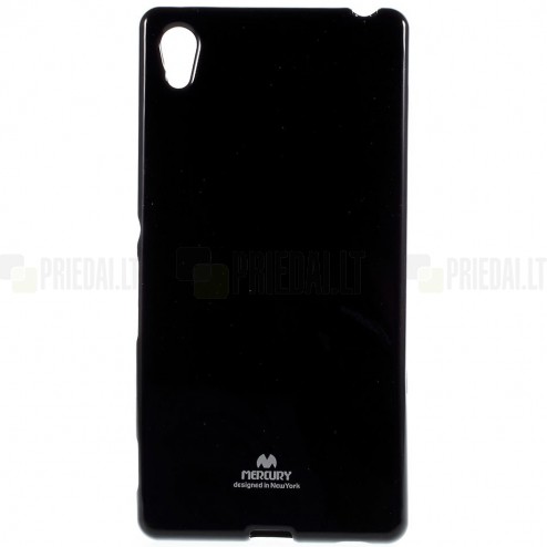 Sony Xperia Z3+ Plius juodas Mercury kieto silikono (TPU) dėklas