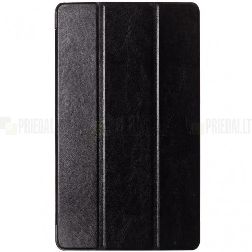 Sony Xperia Z3 Tablet Compact atverčiamas juodas odinis dėklas (sulankstomas)