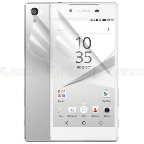 Sony Xperia Z5 apsauginė skaidri ekrano plėvelė ir nugarėlės plėvelė