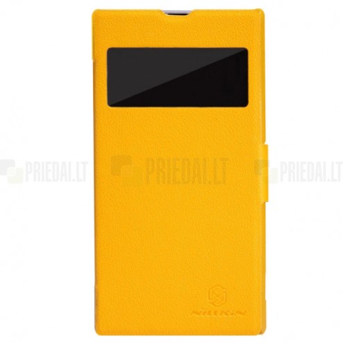 Geltonas „Nillkin“ Fresh atverčiamas Sony Xperia Z1 dėklas﻿ 