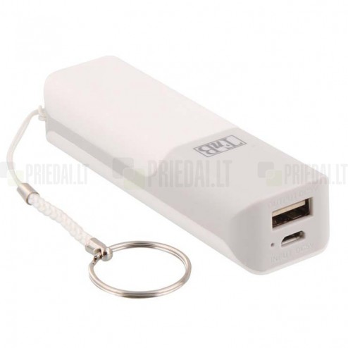 „T'nB“ atsarginė išorinė lyčio jonų baterija (akumuliatorius, 2500 mAh), angl. Power bank - balta