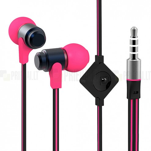 „Wallytech“ rožinės įkišamos į ausis ausinės